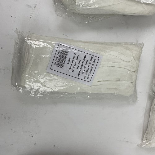 MSC WHITE COTTON INSPECTION GLOVES. PACKS OF 12 ***LOTOF7***4