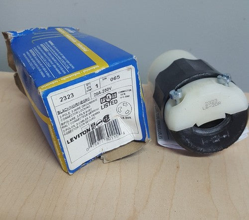 LEVITON 2323  TWIST LOCK  2pole-3wire Black 20A-250V IN BOX0