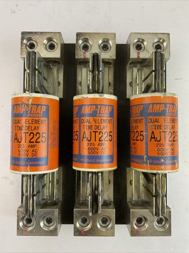 GOULD 64033J FUSE BLOCK 600V 400AMP 3POLE CLASS J AMP-TRAP 2000 AJT225 FUSE 225A0