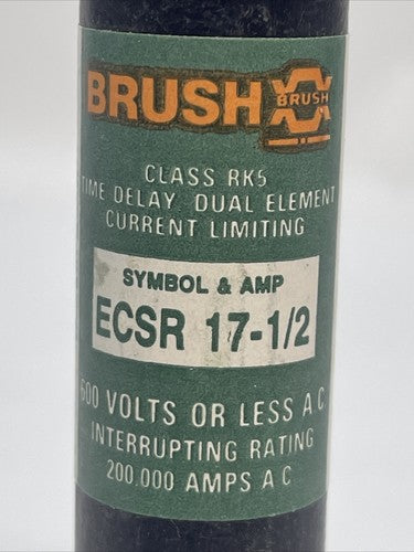 BRUSH/RELIANCE ECSR17-1/2 TIME DELAY CLASS RK5 FUSE 600VAC 17-1/2A (LOT OF 10)2