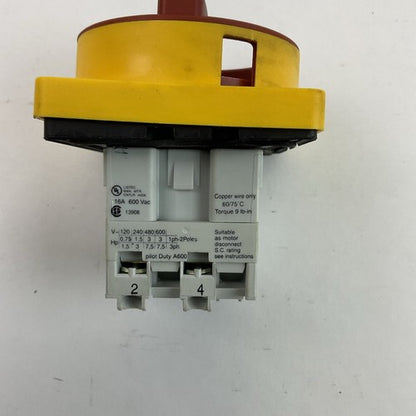 ALLEN BRADLEY 194L-E16-1752 LOAD SWITCH WITH HANDLE 600VAC 16A 3PH 7.5HP4