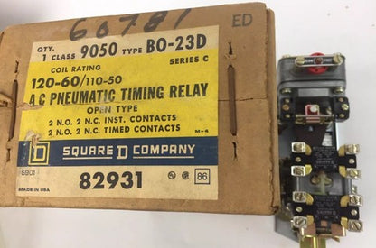 SQUARE D 9050-BO23D SERIES C, COIL RATING 120-60/ 110-50, NEW 0