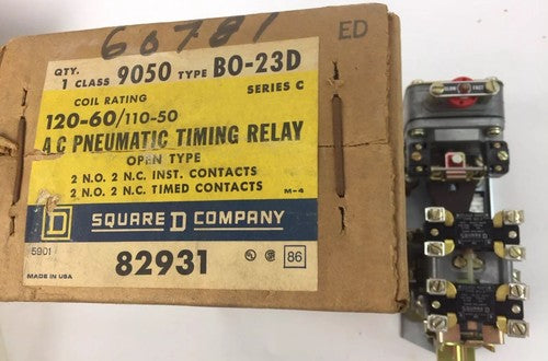 SQUARE D 9050-BO23D SERIES C, COIL RATING 120-60/ 110-50, NEW 0