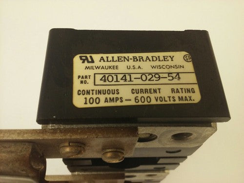 ALLEN BRADLEY 40141-029-54 FUSIBLE TRAILER FUSE BLOCK 3POLE 100AMP 600VOLT1