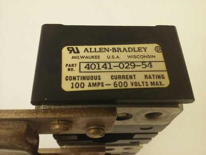 ALLEN BRADLEY 40141-029-54 FUSIBLE TRAILER FUSE BLOCK 3POLE 100AMP 600VOLT1