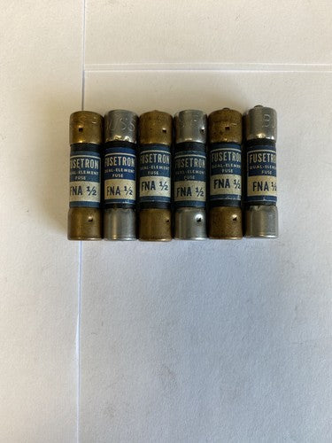 Bussmann Fusetron FNA-1/2 1/2A 250V Fuse "Lot of 6"0