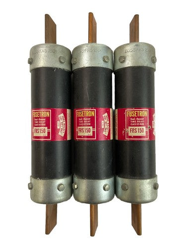 FUSETRON FRS150 DUAL-ELEMENT TIME DELAY FUSE 600VAC 150AMP (LOT OF 3)0