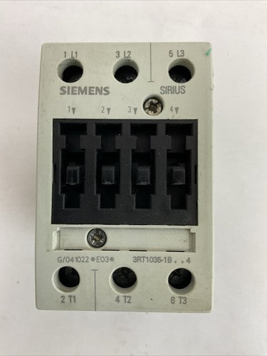 SIEMENS 3RT1035-1BB44 CONTACTOR 55A 600VAC 3PH 40HP COIL 24VDC0