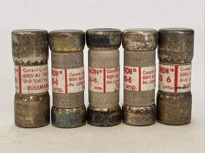 BUSSMAN JJS-6 T-TRON FUSE 6AMP 600VAC (LOT OF 5)2