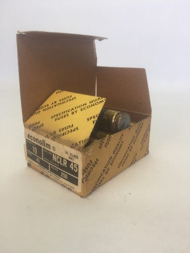 ECONOLIM NCLR 45 CURRENT LIMITING CLASS RK1 FUSE 45AMP 250VAC  (LOT OF 10)0