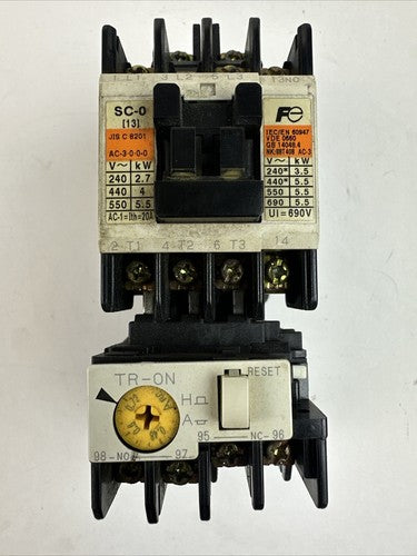 FUJI STARTER 4NC0F0#10 SC-0 3PH 5HP 600VAC COIL 100-110V 60HZ SZ-Z5 TR-0N0