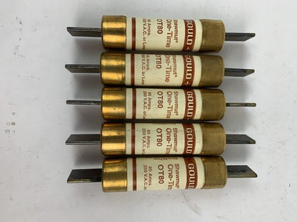 Gould Shawmut One-Time OT80 80A 250VAC Fuse "Lot of 5"0
