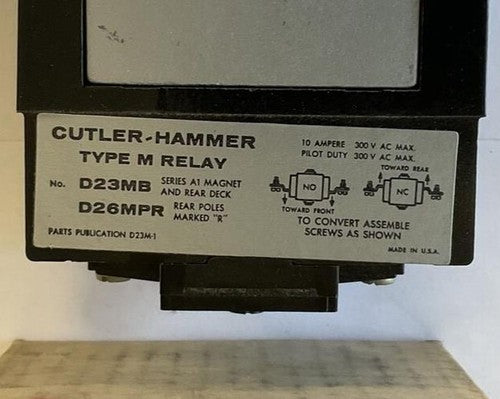 CUTLER HAMMER D23MR80A 120V 60CY TYPE M RELAY3