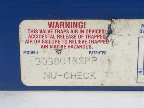 ALADCO 303801BSPP NU-CHECK VALVE1