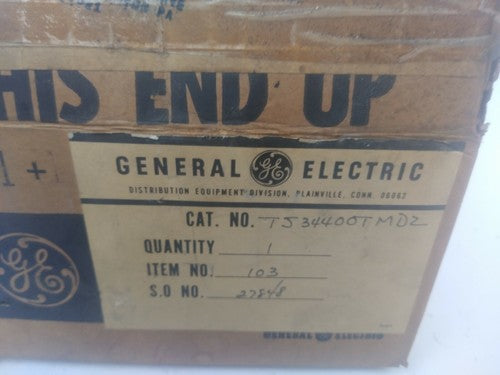 GENERAL ELECTRIC GE TJ34400TMDZ BREAKER TRIP UNIT 400A 3P  TJD400 W/INSTRUCTIONS1