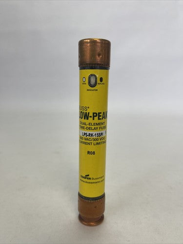 COOPER BUSSMANN LPS-RK-15SPI LOW-PEAK DUAL ELEMENT FUSE 600VAC 300VDC(LOT OF 10)1