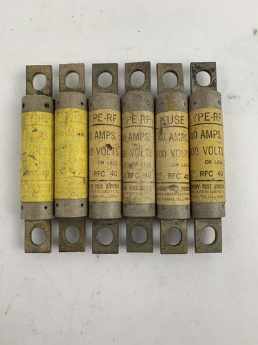 Economy Fuse RFC40 40A 600V Fuse "Lot of 6"0
