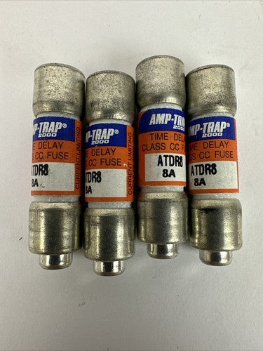 FERRAZ SHAWMUT ATDR8 AMP-TRAP 2000 CLASS CC FUSE 8AMP 600VAC 300VDC (LOT OF 4)0