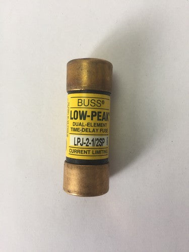 BUSS LPJ-2-1/2SP DUAL ELEMENT TIME DELAY FUSE 2 1/2 AMP 600VAC 300VDC (LOT OF 3)0