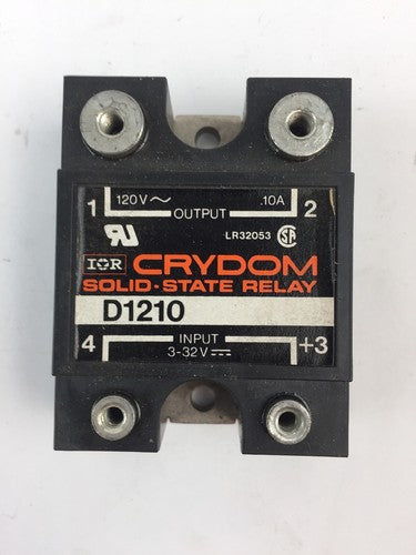 CRYDOM D1210 SOLID STATE RELAY INPUT 3-32VDC OUTPUT 120VAC 0.10A0