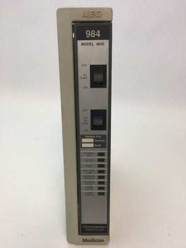 SCHNEIDER MODICON PC-E984-485 PROGRAMMABLE CONTROLLER 984 CPU 16K MEM1XMB MB+ 0