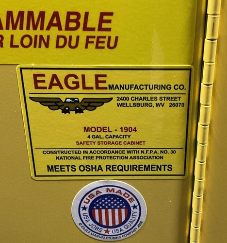 EAGLE MFG. 1904 SAFTEY STORAGE CABINET 4 GALLON2