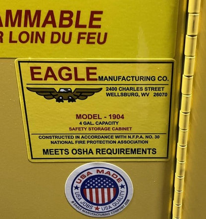 EAGLE MFG. 1904 SAFTEY STORAGE CABINET 4 GALLON2