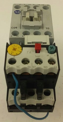 ALLEN BRADLEY 100-C09D*10 SER. A,CONTACTOR,3PH,600V,25A,24VDC COIL ,W/ 193-TAB240