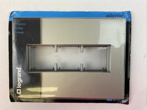 LEGRAND AWP3GTM4 TITANIUM 3 GANG ADORNE WALL PLATE OUTLET SWITCH0