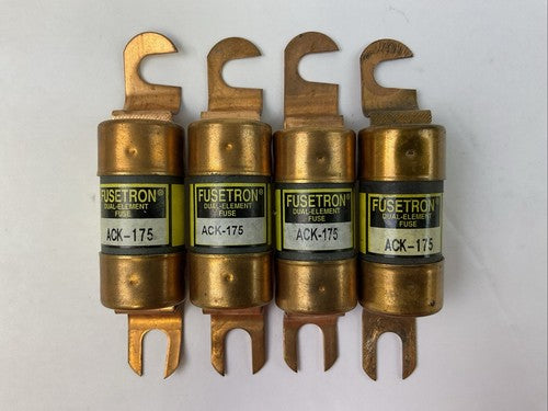FUSETRON ACK-175 DUAL-ELEMENT FUSE 175A (LOT OF 4)0
