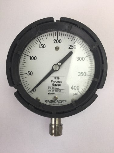 ASHCROFT 1259 PROCESS GAUGE 400 PSI 316 SS TUBE 316 SS SOCKET WELDED0