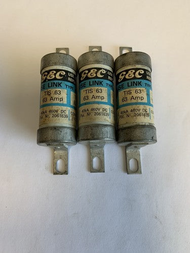 GEC TIS63 63A 460V HRC Fuse "Lot of 3"0