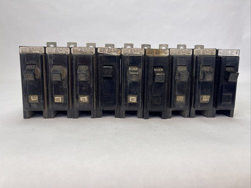 CUTLER HAMMER / WESTINGHOUSE BA1020 CIRCUIT BREAKER 20A 1P 120/240VAC (LOT OF 9)0