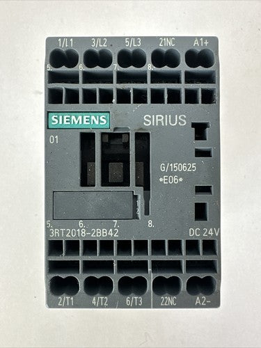 SIEMENS 3RT2018-2BB42 CONTACTOR 20A 600VAC COIL 24VDC0