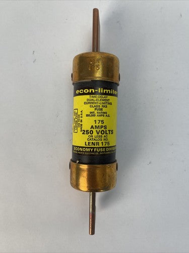 ECONOMY LENR 175 ECON-LIMITER CLASS K5 FUSE 175AMP 250VAC TIME-DELAY DUAL-ELEMEN1