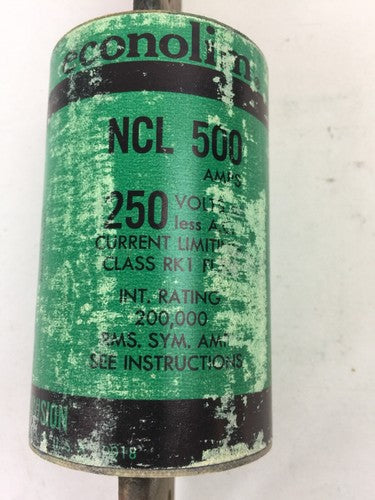 ECONOMY NCLR500 CURRENT LIMITING FUSE 500A 250VAC CLASS RK11