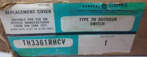 GENERAL ELECTRIC TH3361RHCV REPLACEMENT COVER RAINTIGHT, TYPE TH, TH3361RH1