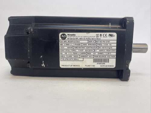 ALLEN BRADLEY MPL-B330P-SJ72AA SERVO MOTOR SER A 5000RPM 1.8/2.4 kW/HP 6.1AMP2