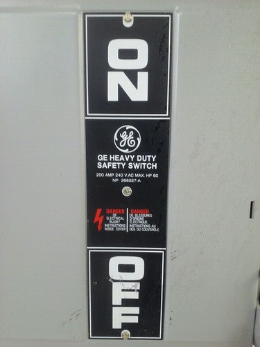 GE TH4324 MODEL 7 FUSIBLE SAFETY SWITCH 3P 200A 240V 60 TYPE 1 INDOOR ENCLOSURE1