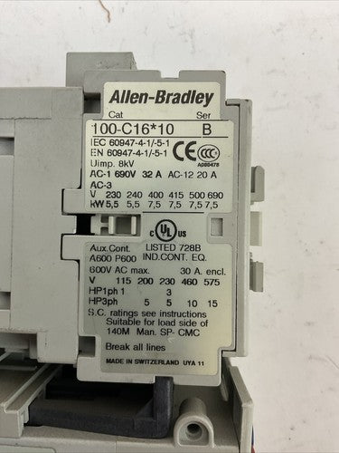 ALLEN BRADLEY STARTER (100-C16*10 SER B COIL 120V + 193-EECB SER C 1.0-5.0A)1