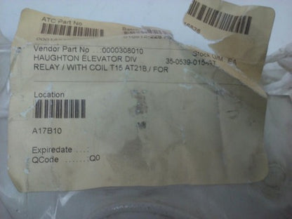 HAUGHTON ELEVATOR 35-0539-015 RELAY W/ COIL T15 AT21B 350539015 35-0539-015-AT1