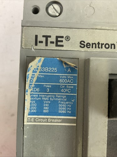 ITE FXD63B225 SENTRON SERIES CIRCUIT BREAKER 225AMP 600VAC 3POLE SIEMENS1