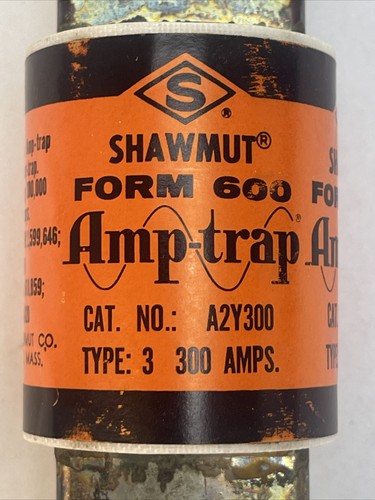 SHAWMUT A2Y300 FORM 600 AMP-TRAP TYPE 3 FUSE 250V 300AMP1