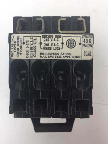 ITE QT2-4030 EQ-T QUAD UNIT PLUG-IN CIRCUIT BREAKER 240VAC 2-40A 2-30A QT240301