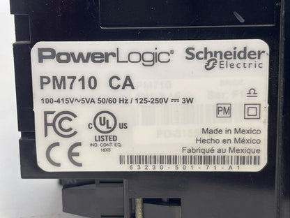 SQUARE D PM710 CA POWER LOGIC METER DISPLAY 100-415VAC 5VA 50/60HZ 125-250VDC 3W1