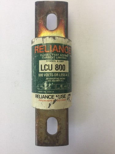 RELIANCE LCU 800 CLASS L FAST ACTING CURRENT LIMITING FUSE 800 AMPS 600 VAC 0