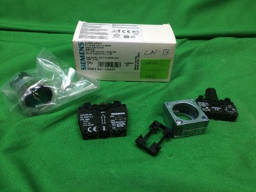 SIEMENS 3SB3 647-0AA41 PUSH BUTTON 24VAC/DC METAL ROUND GREEN0