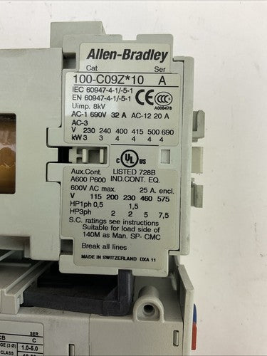 ALLEN BRADLEY STARTER (100-C09Z*10 COIL 24VDC + 193-EECB 1.0-5.0A)1