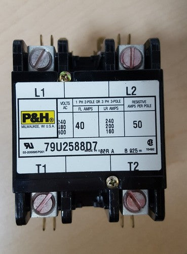 P&H 79U2588D7 160 Amp, 600V AC 3 Pole Contactor SER A2