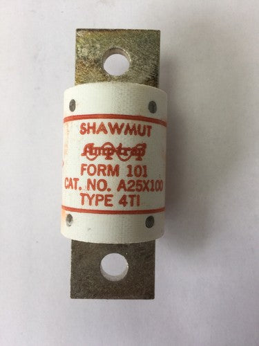 GOULD SHAWMUT AMPTRAP A25X100 FUSE 100 AMP 250VAC TYPE 4TI FORM 101 0